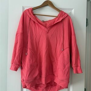Free People Coral Hooded Sweatshirt